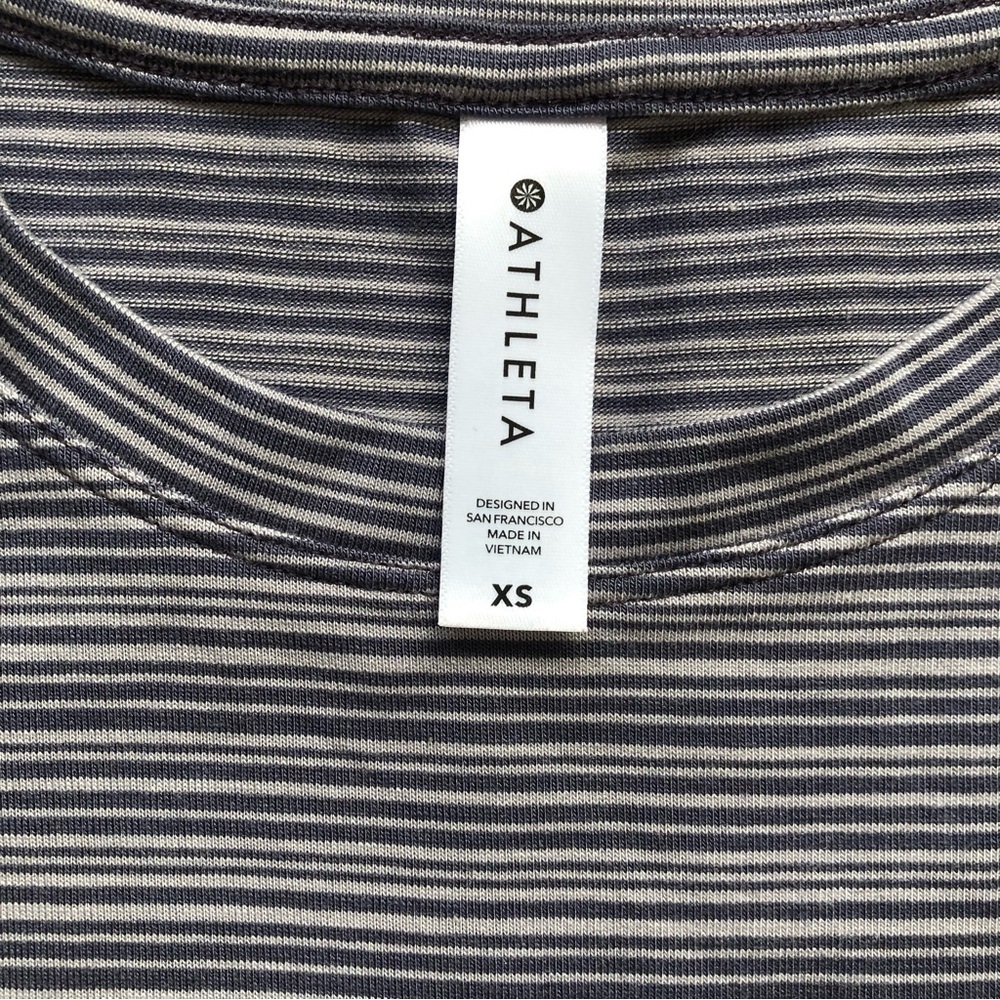 Athleta Striped Blue & Gray Sleeveless Tank Top Size XS - Picture 6 of 7